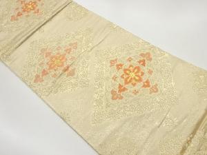 華紋に菱・花唐草模様織出し袋帯